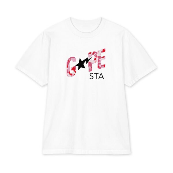 GAPE STA Tee, White/Pink Camo, front